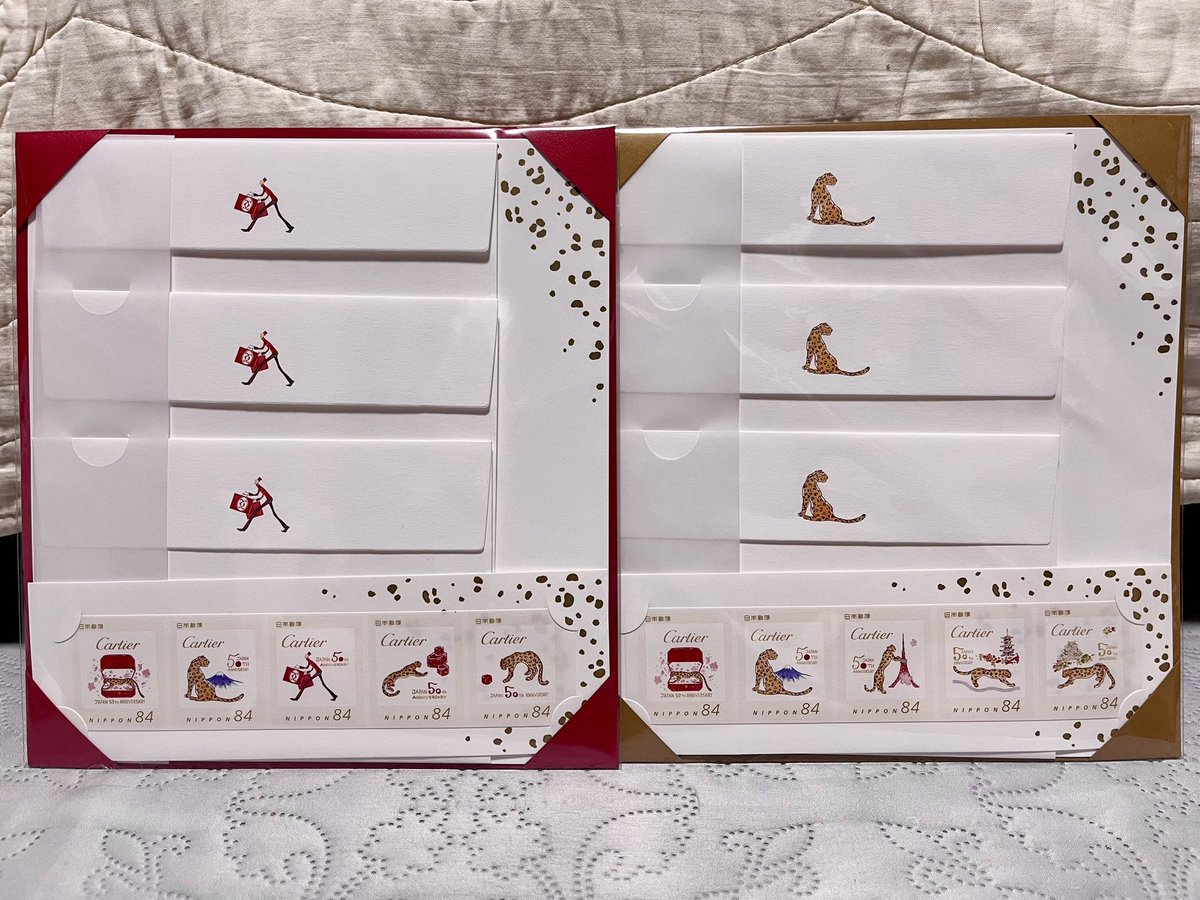 お土産公開します。カルティエ日本上陸50周年記念レターセット2種類