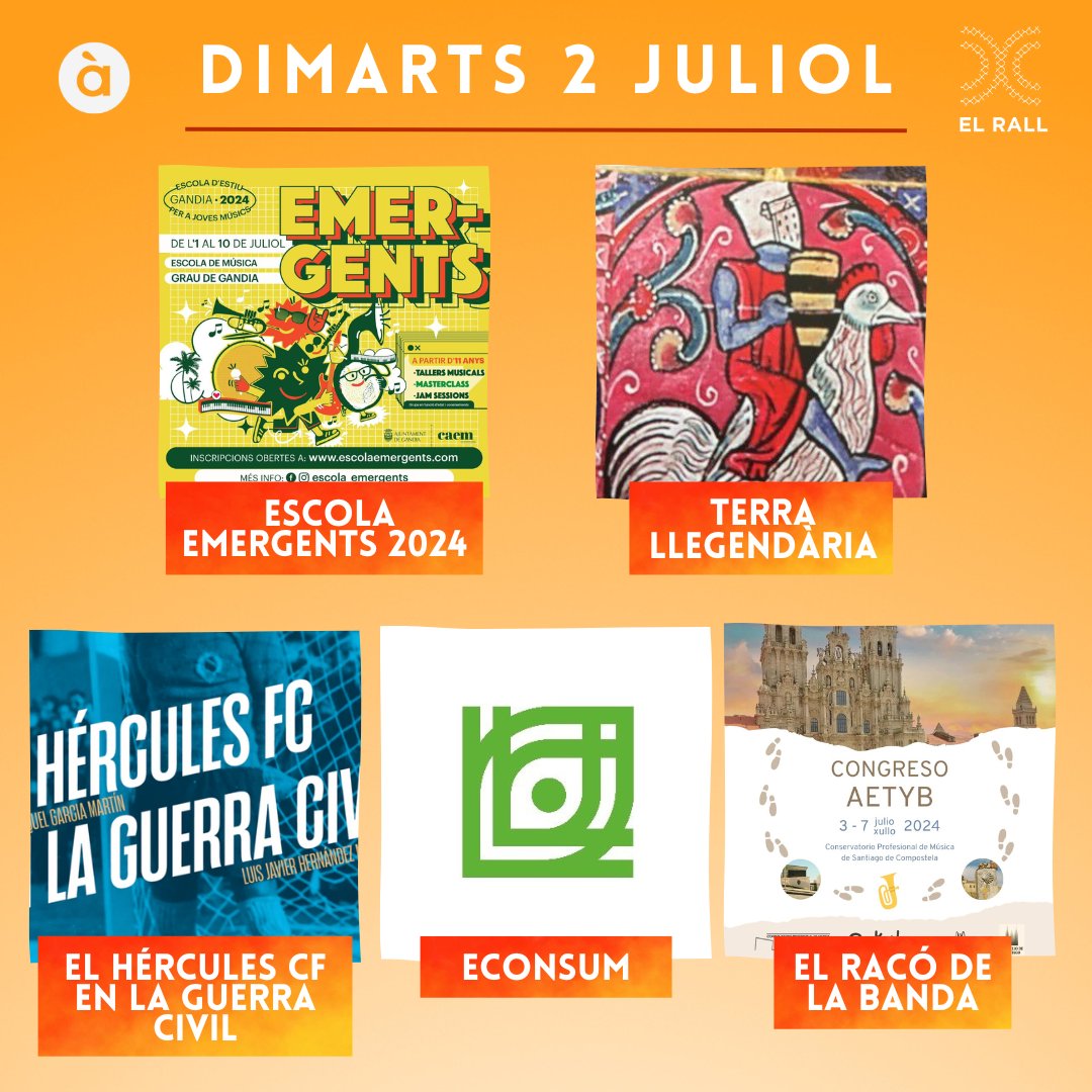 🎶Hui, dimarts, visitem l'Escola #Emergents a #Gandia, passem per #Benicarló amb la <a href="/TLlegendaria/">Terra llegendària</a> de <a href="/JuanFFerrandiz/">Juan Francisco Ferrándiz</a>, o parlem de desaprofitament alimentari amb <a href="/Vinglada/">Vicente Inglada</a>.

📻A les 12 h ens escoltem en <a href="/apunt_media/">À Punt</a>!