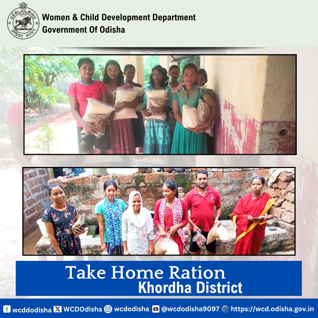 WCDOdisha's tweet image. Ensuring additional nutrition of adolescent girls through Take Home Ration under Mukhya Mantri Sampoorna Yojana in Khordha district.
Healthy adolescents healthy communities
#NutritionForAll
#MSPY
@MinistryWCD @CMO_Odisha @PravatiPOdisha @SecyChief @DMKhordha @Shubha_Sarma