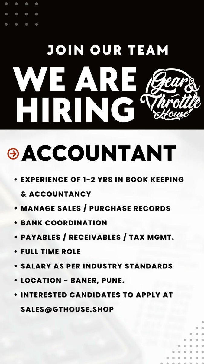 We are #HiringNow. Multiple positions at one of the leading riding gear stores. #Pune