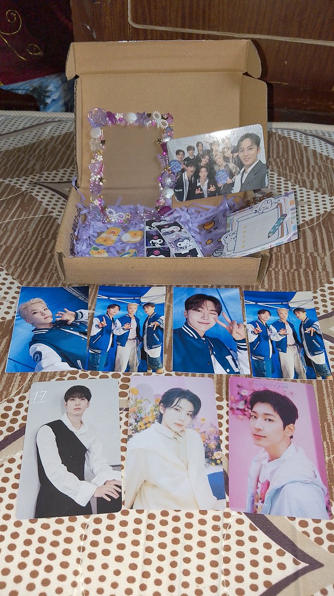 wonu_w_u's tweet photo. Thank you so much for these sparkly items @wonuu_onu! Ang daming freebies! I love the BSS photos, kulang na lang si DK 🤭. Ang ganda ng deco toploader, bagay so much for my Wonu prince 💖 #kcfeedbacks
#gastosniikay https://t.co/jkBvkt2IfG