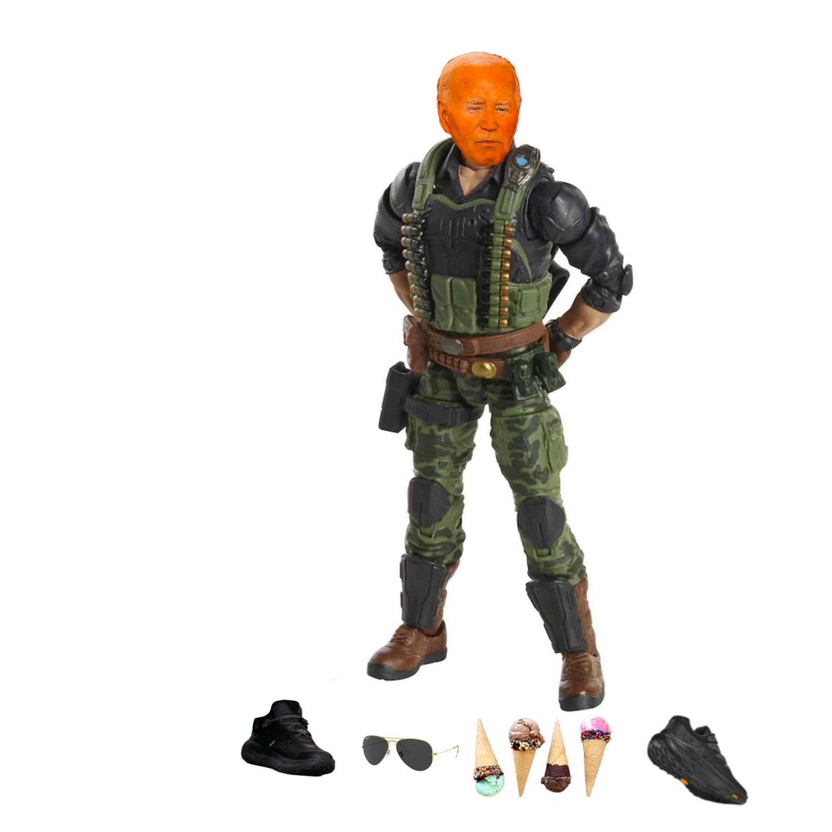 Shaughn_A2's tweet photo. #CheetoJoe, the real #American zero. Brains not included…ammo is for show with only a few absolutely necessary accessories needed 😎 https://t.co/ZtSPPDstC4