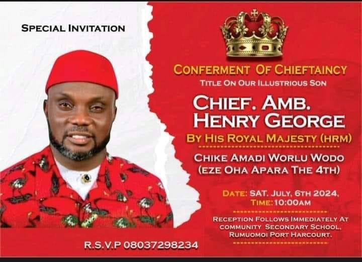 A CALL TO SERVICE BY PEOPLE. JOIN ME THIS WEEKEND LETS CELEBRATE