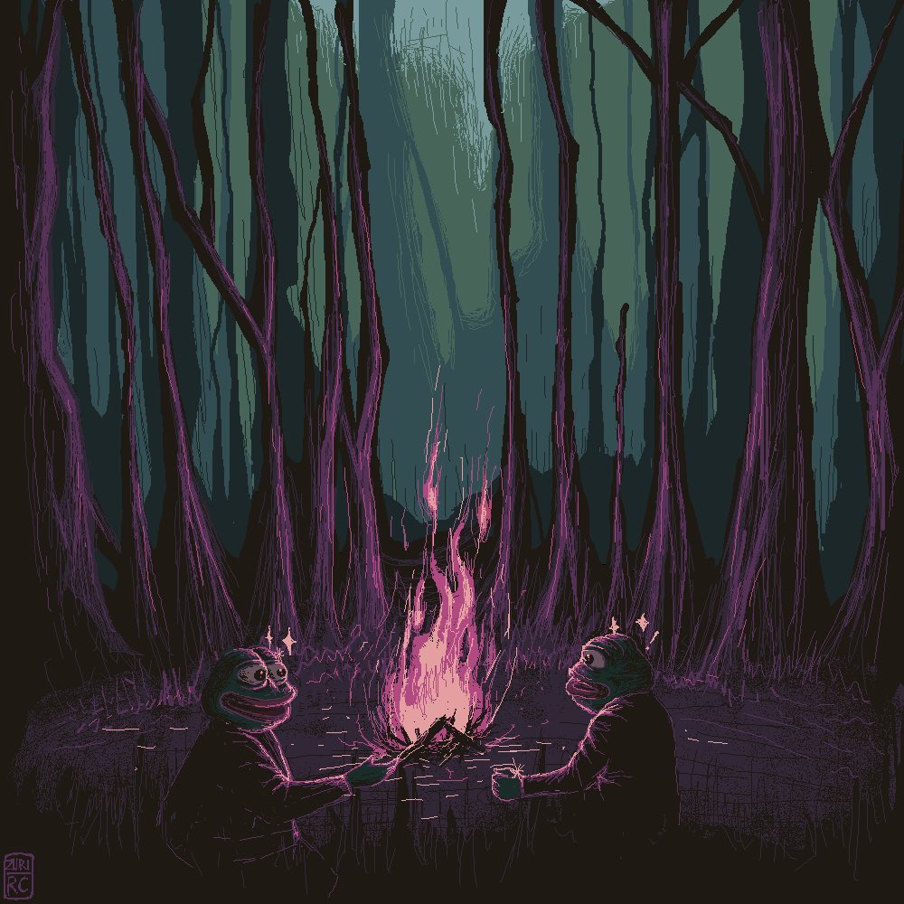 zuriel_r's tweet photo. Late Night Talking   |@pepecoins 
                         
                           🌲🌙
                             (1/1)

🔗 https://t.co/P2CKiHQJM1

#artist #pepecoin #digitalart #art #eth #colletible https://t.co/T3Cjf4Z6g7