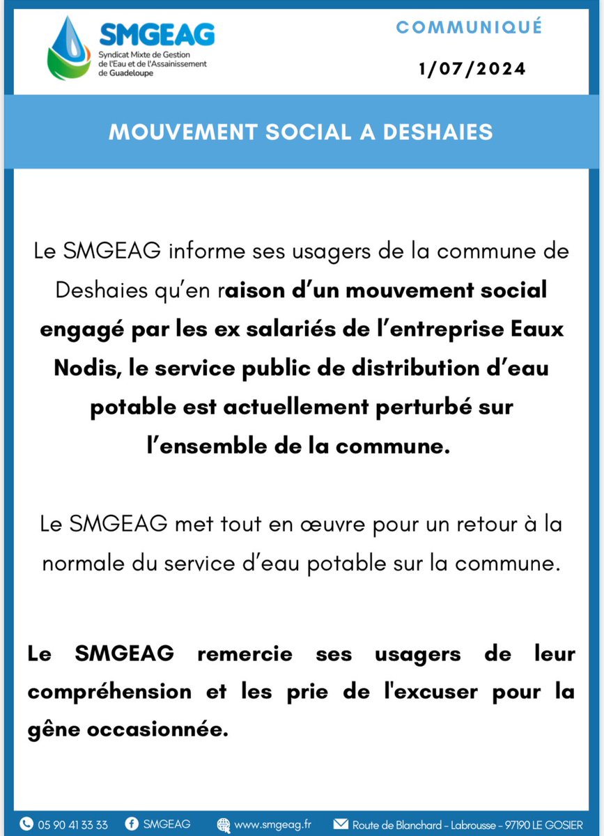 StimpflingEric's tweet photo. #Eau🔴🔴🔴
4eme jour de grève des salariés d’Eau Nodis qui refusent le transfert au 1er juillet au sein du #SMGEAG
1ers touchés, les habitants de Deshaies découvrent le call center du #SMGEAG….(sis dans l’Hexagone? au Maroc?)
@guadeloupela1e @Prefet971 https://t.co/SuonPwIJod