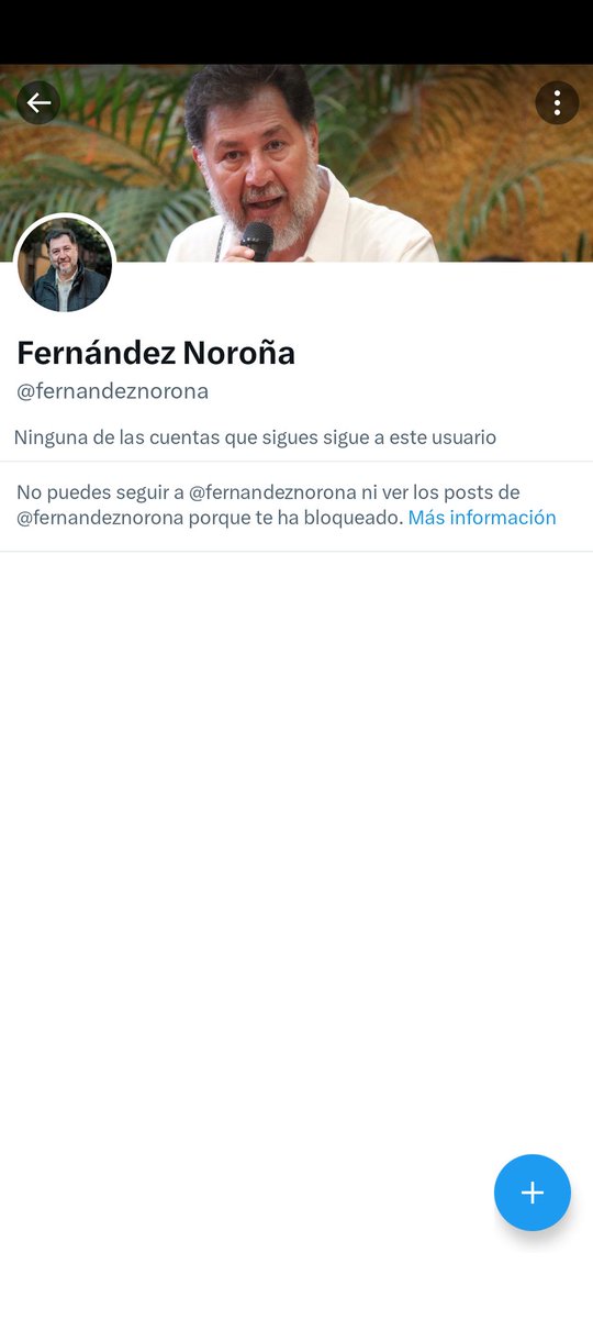 Que agresividad, tú tal vez no me conozcas, pero te sugiero que investigues antes de formarte una opinión que no es! Buenas noches! 
Por cierto, me tiene bloqueada el Sr. Noroña.