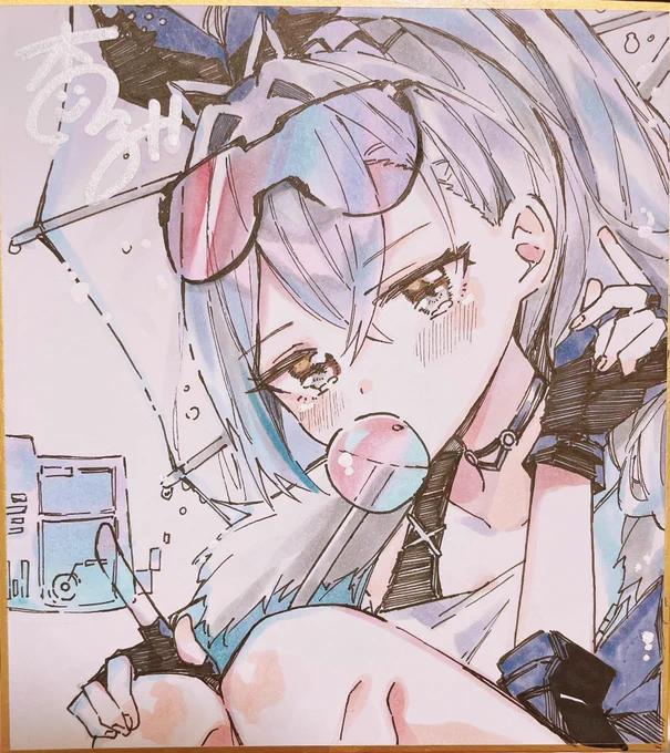 描いた色紙たち②✧* 符玄&青雀/花火/銀狼 ✧*。オーダーありがとうございましたෆ 