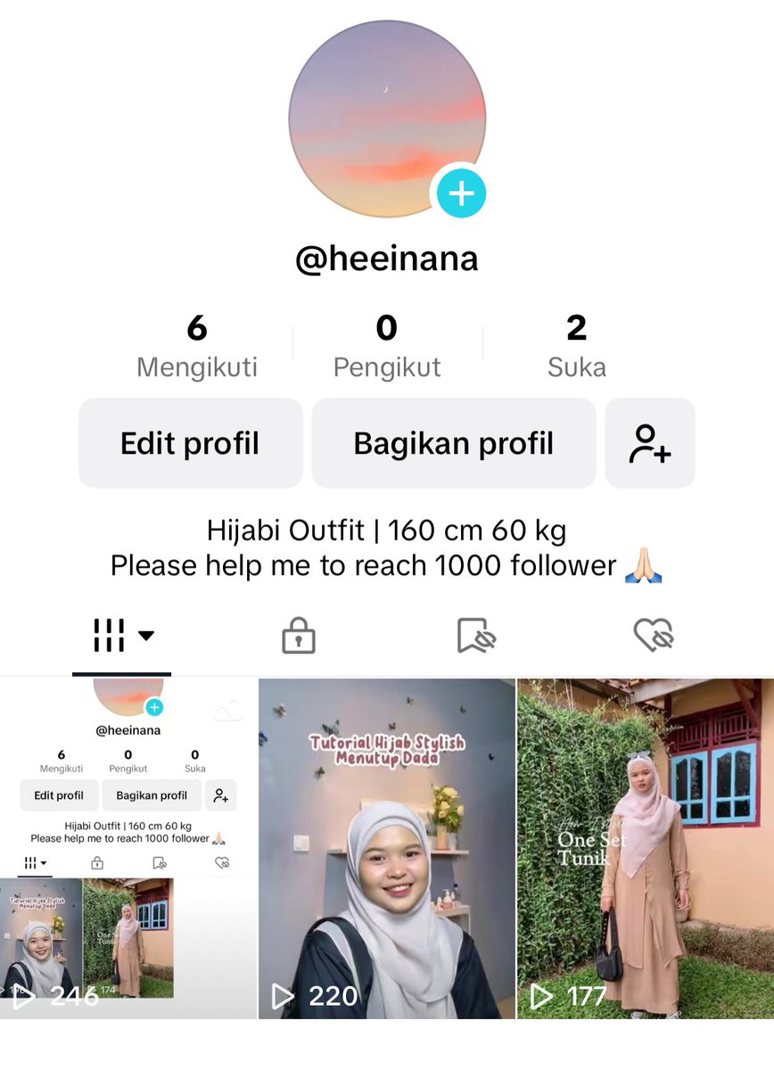 heeinana's tweet photo. Memang deh di Tiktok 1 akun kudu 1 ninche, kalo gado2 sulit naek. Mulai dari 0 🥹 yuk bisa yuk. Kali ini janji dikonsisteni udah habis modal banyak soalnya https://t.co/8Ms4B5RRUo