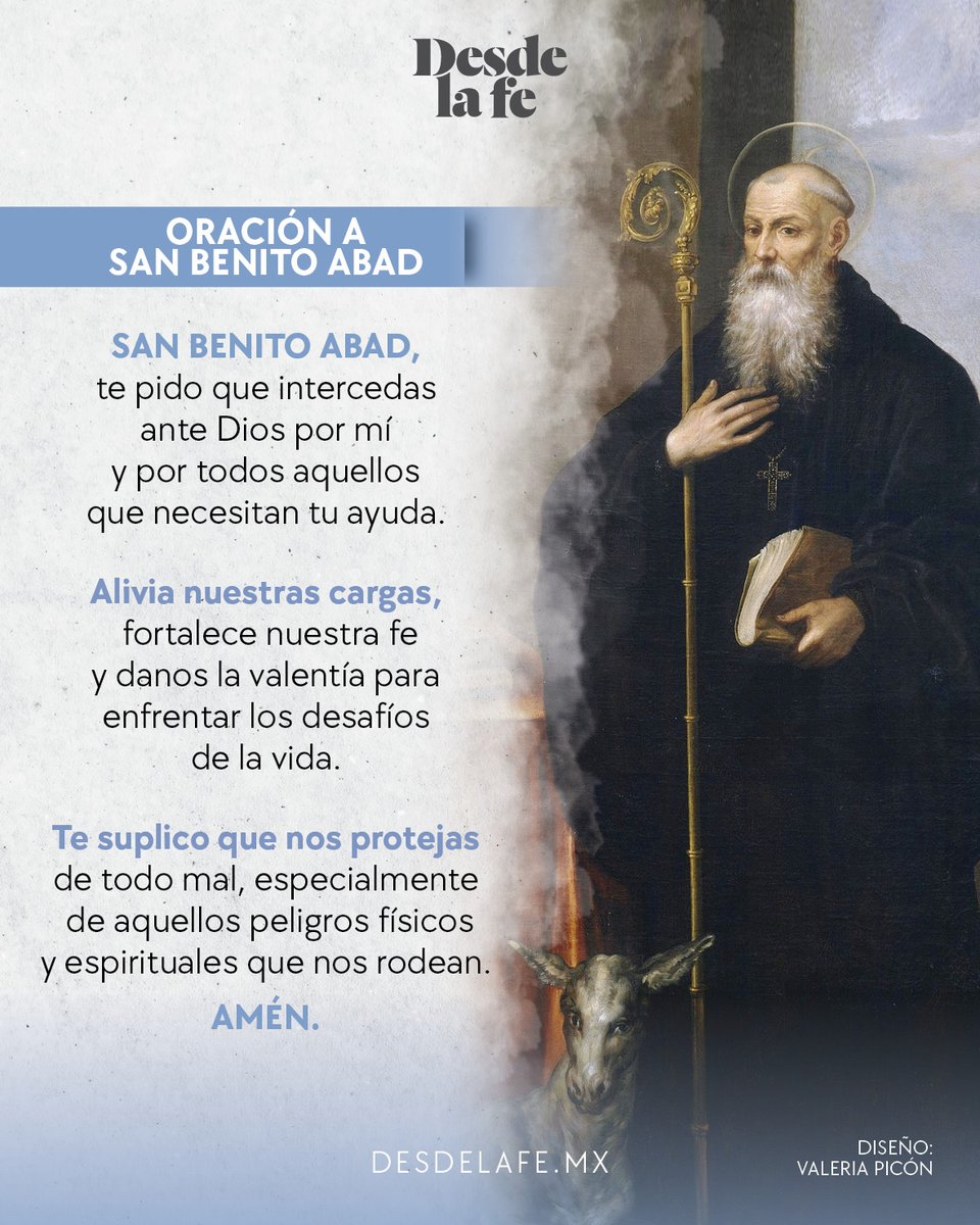 DesdeLaFeMx's tweet photo. Este 2 de julio comenzamos la novena a San Benito Abad. Puedes rezar esta oración durante este tiempo, hasta el día de su fiesta, el próximo 11 de julio. 😇

Encuentra la novena completa aquí. 👉 https://t.co/a0HiOUrw5T https://t.co/Pj0o6eFUK7