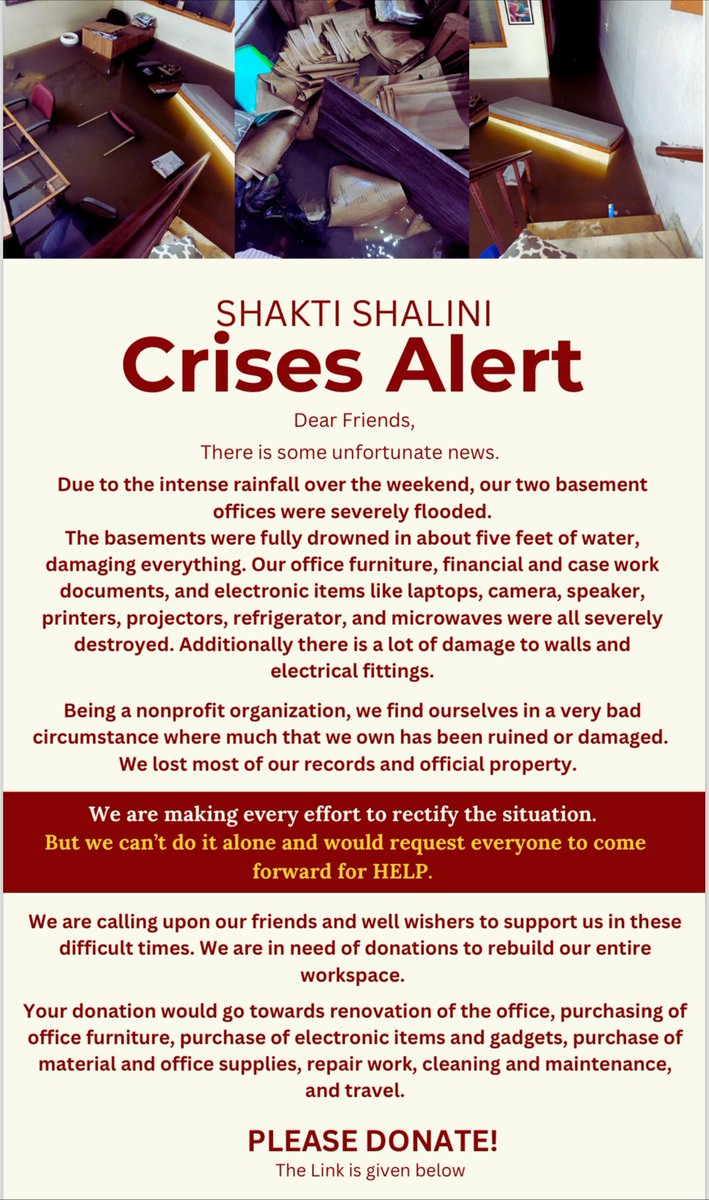 Antaraa Vasudev (@antaraavasudev) on Twitter photo I’ve supported a campaign to help <a href="/ShaktiShalini87/">Shakti Shalini</a> rebuild and recover their workspaces, after the recent rains in Delhi - any contribution you make will help them continue working to support survivors of sexual and gender based violence
#Donate at: gocrowdera.com/campaign/a-mis… I’ve supported a campaign to help <a href="/ShaktiShalini87/">Shakti Shalini</a> rebuild and recover their workspaces, after the recent rains in Delhi - any contribution you make will help them continue working to support survivors of sexual and gender based violence
#Donate at: gocrowdera.com/campaign/a-mis…