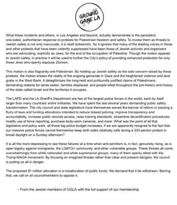 GroundGameLA's tweet image. Our letter to council opposing this absurd and dangerous motion