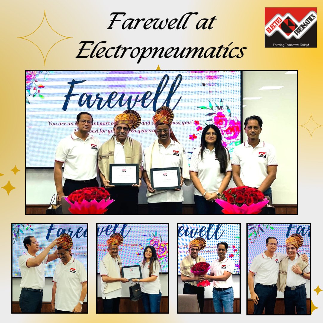 WeAreEPHL's tweet photo. 🌟A Heartfelt Farewell 🌟
On Saturday,29th June 2024, we bid a heartfelt #farewell to two of our colleagues, Mr. Dexter Machado &amp; Mr. Shreyans K. Shah.Their unwavering commitment and dedicated service have been invaluable to #Electropneumatics.
Read more:https://t.co/GmenVUMi3z https://t.co/kPDYGiSPV9