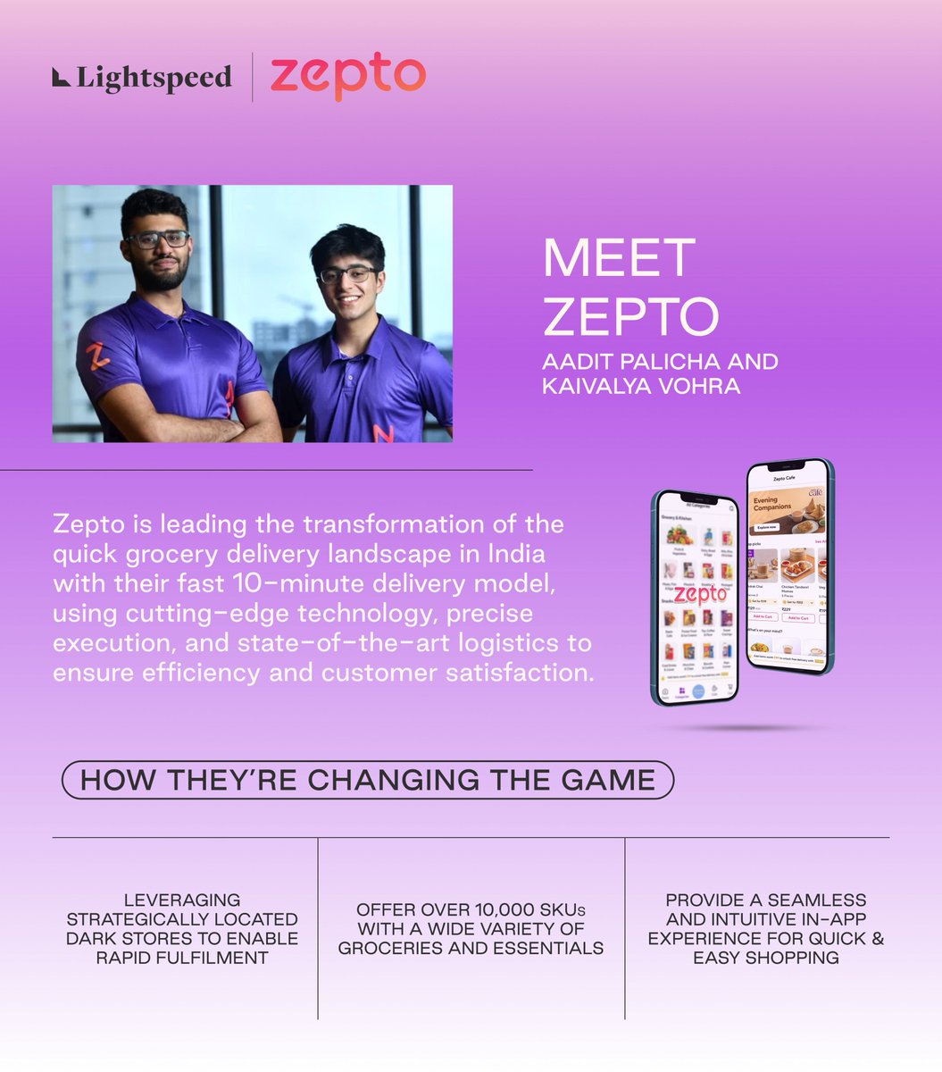 We are proud to join forces with <a href="/ZeptoNow/">Zepto</a> as they revolutionize the quick commerce landscape in India. Excited to support their journey of innovation and growth over the next decade!