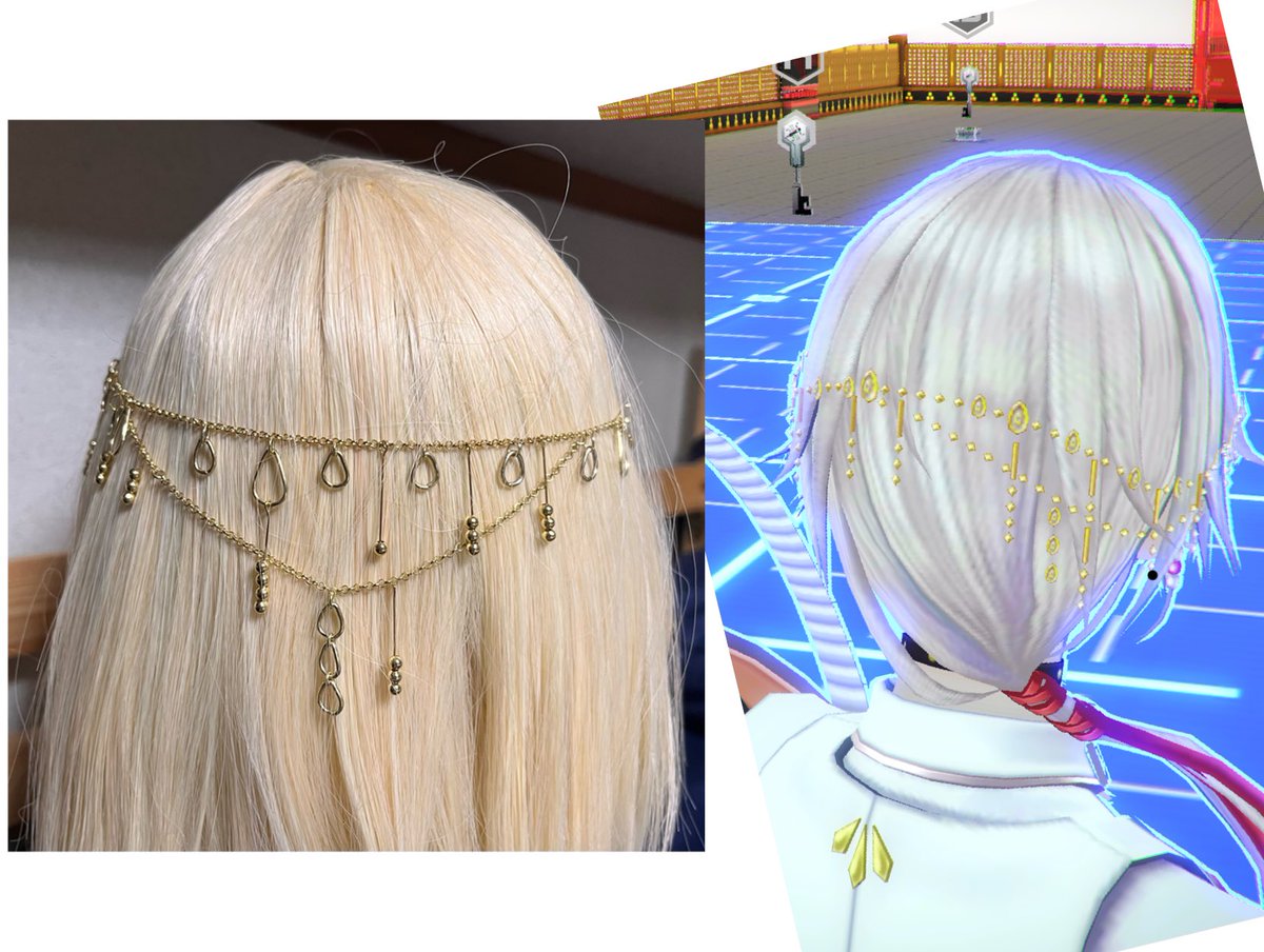 鬼ヶ式うらの髪飾り制作しました！！ (雫型のパーツは費用削減と作業