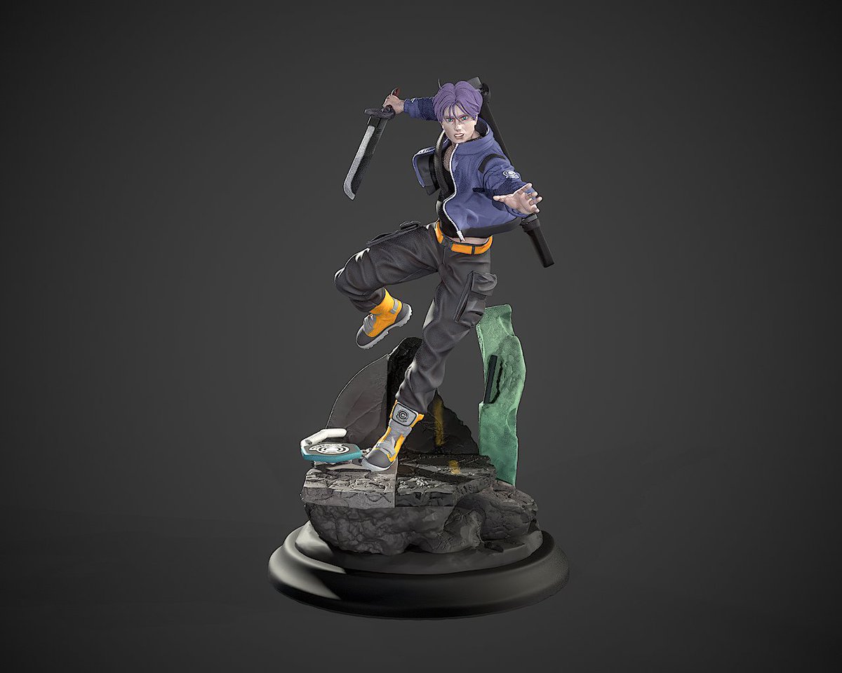 MrMikeyRock's tweet photo. This is the new 3D model i made of Trunks, from the Dragon Ball series. It is meant to be 3D printed. #3DSculpt #DragonBall https://t.co/x5QzK4rfzZ