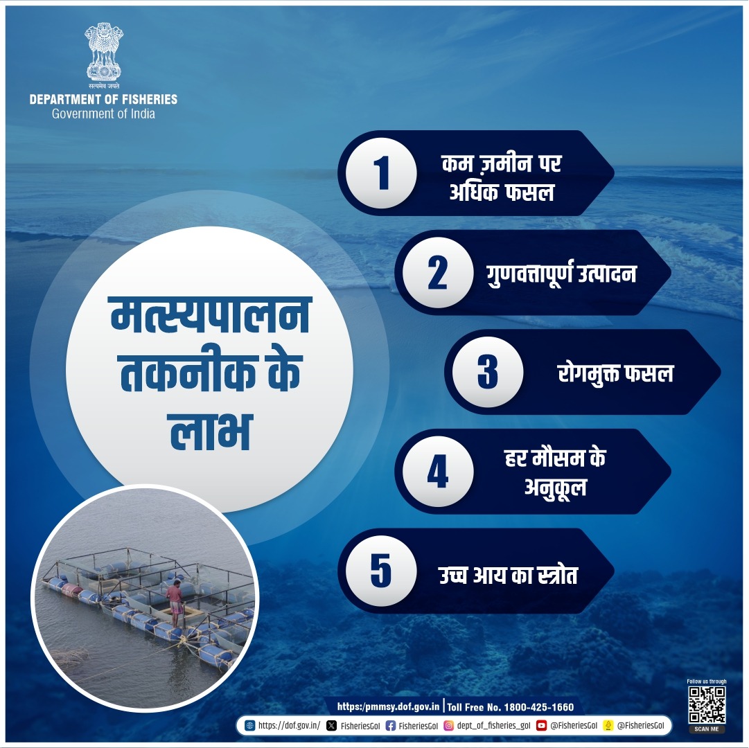 FisheriesGoI's tweet photo. मत्स्य पालन तकनीक: उच्चतम मत्स्य उत्पादन और स्थाई आजीविका का साधन
#FishFarming #SustainableAquaculture #ProfitableFishFarming #WaterConservation #WaterManagement
#NaturalResources #EnvironmentalProtection #AgriculturalInnovation #MarineLife #EconomicDevelopment https://t.co/FFPNBynri5