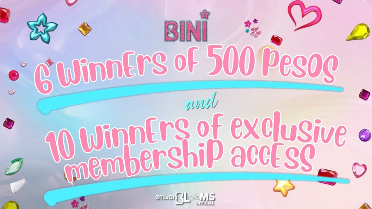 🌸 TITO OF BLOOMS GIVEAWAY 🌸
🎉 6 winners of P500 GCASH &amp; 10 winners of BINI EXCLUSIVE MEMBERSHIP ACCESS! 🎉

To enter:
✅ Follow: <a href="/GatsbyWillDoIt/">Gatsby</a>, <a href="/thatmexicanR/">Nando</a>, and me @TitoOfBLOOMS
✅ Retweet, Like, and Bookmark!
✅ Winners chosen from Retweets.

Winners announced this