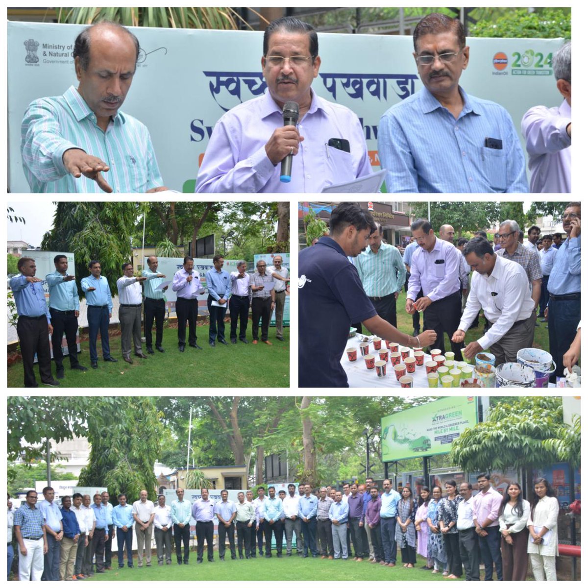 IOCL_Rajasthan's tweet photo. ED &amp; SH RSO Inaugurated #SwachhtaPakhwada, championing cleanliness &amp; sustainability! 🌍Led a pledge towards a cleaner India &amp; crafted seed balls for a greener tomorrow. Let's join hands for a green future! 🌱#CleanIndia #GreenTomorrow
@indianoilcl @ChairmanIOCL @DirMktg_iocl https://t.co/UiRFIuYTeS