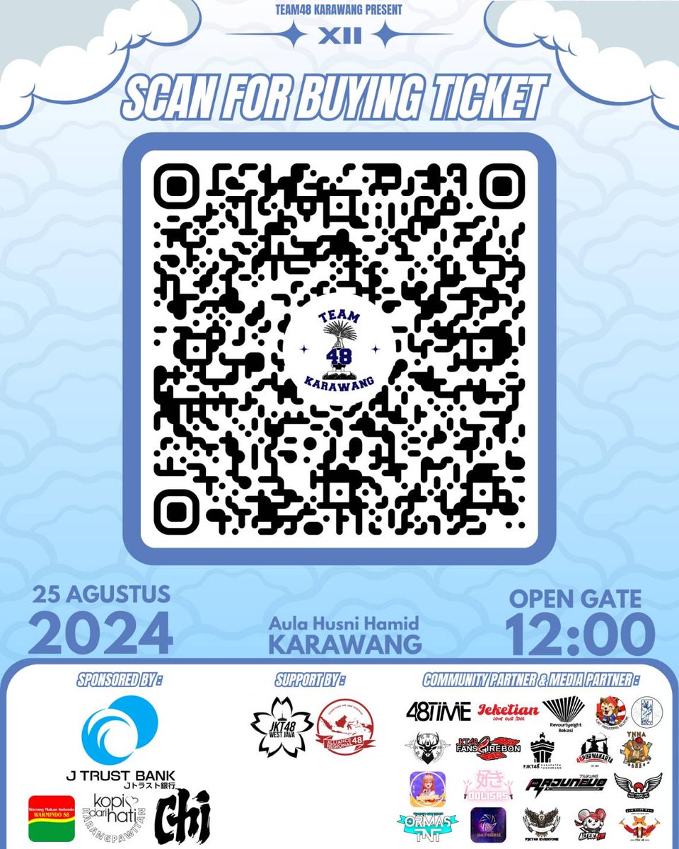 team48_krw's tweet photo. PENJUALAN TIKET REGULER TELAH DIBUKA‼️

Buat yg kehabisan tiket presale reguler kmrn, kami buka harga normal utk kategori reguler. 

Klik link di bawah/bio untuk pembelian tiket⬇️
https://t.co/JHURjUoKuc

Siap seru-seruan brg? Yuk beli tiket nya skrg jgn sampai kehabisan!!🔥 https://t.co/3g7JNxG7JQ