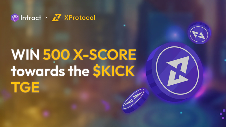 Bantr_fun's tweet photo. XProtocol Nodes Summer is LIVE on Intract!

Complete QUICK social tasks and score 500 X-SCORE in under 2 mins! 🤩

XScore will be converted to $KICK token on TGE.

Join now: https://t.co/87pikkZUrr https://t.co/Ry8qkmQwkv