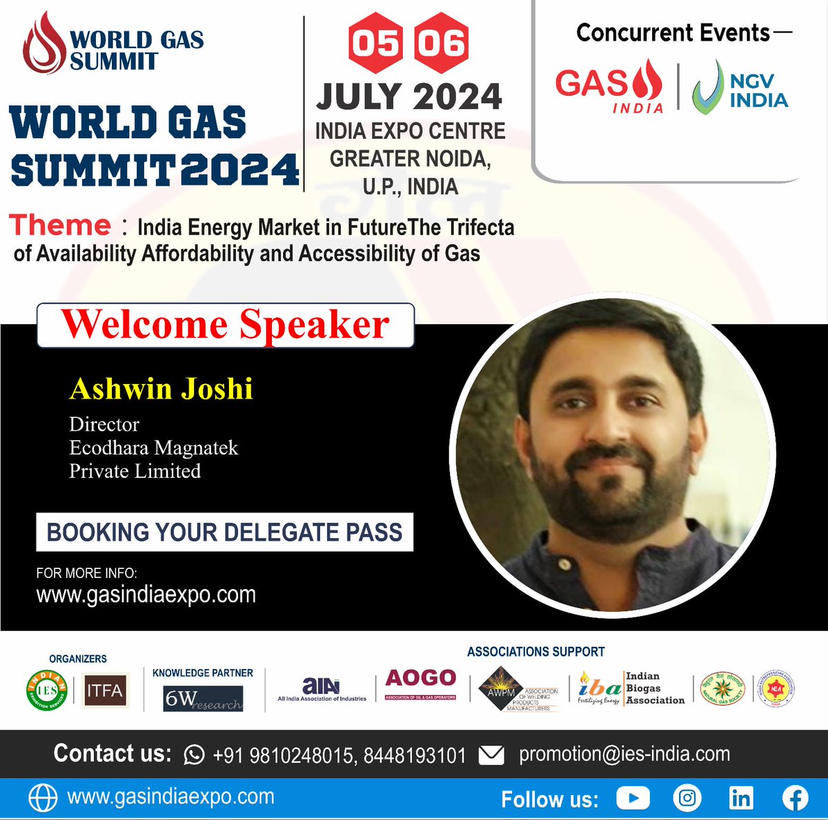 EcodharaM's tweet photo. It's a great privilege to announce that our Director, Mr. Ashwin Joshi Sir, will be a featured speaker at the World Gas Summit 2024!

#WorldGasSummit2024 #EnergyMarket #GasIndustry #Networking #Innovation #EnergyFuture #Ecodhara #greenenergy #Sustainability #Ecodm #India #CBG https://t.co/9HWLDBjwmv