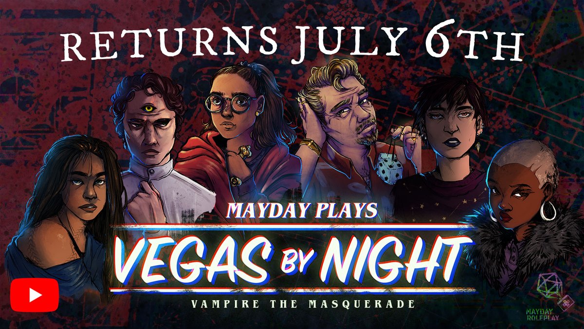 Guess who's coming home this Saturday? That's right, join us as we head back to Vegas with the New Generation for #VegasByNight season 2! Live this Saturday, July 6th, at 11 am pacific time, only on our YouTube channel.🧛🧛 #VtM