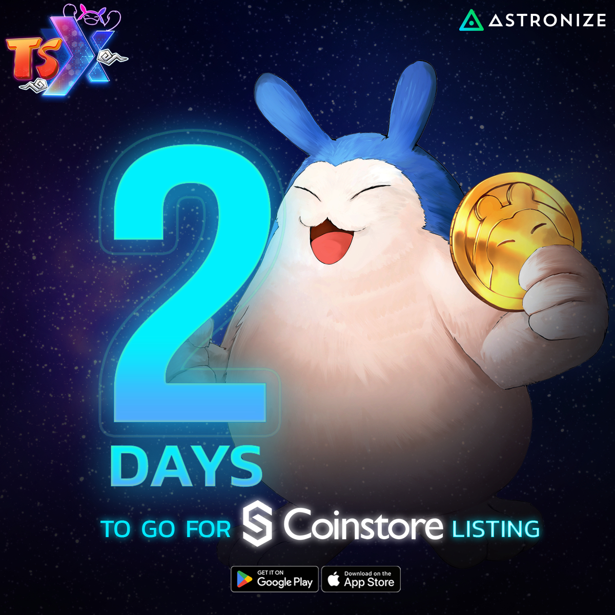 TSXbyAstronize's tweet photo. 🪙Get Ready! in just 2 days
@AstronizeGlobal will be listing $TSX tokens on @CoinstoreExc , one more international digital asset exchange platform.
⌚Deposit time: 2024/07/03 17:00 (UTC+7)
💱Trade time: 2024/07/04 17:00 (UTC+7)
Register here: https://t.co/jvUss6djoz https://t.co/PkPhM9iupl