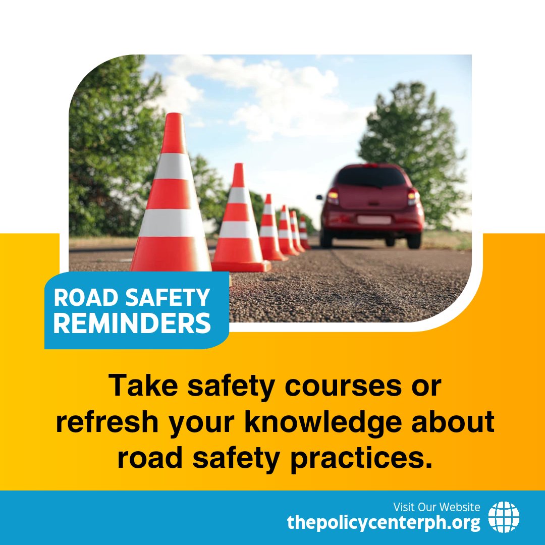 PolicyCenterPH's tweet photo. Take safety courses or refresh your knowlegde about road safety practices. 

#MindfulMobility #RoadSafety #SaferRoadUsers https://t.co/o3gnJcvOvx