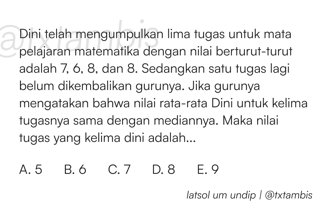 txtambis's tweet photo. [Latsol UM UNDIP]

Maka nilai tugas yang kelima Dini adalah https://t.co/1HQwNiKC3F