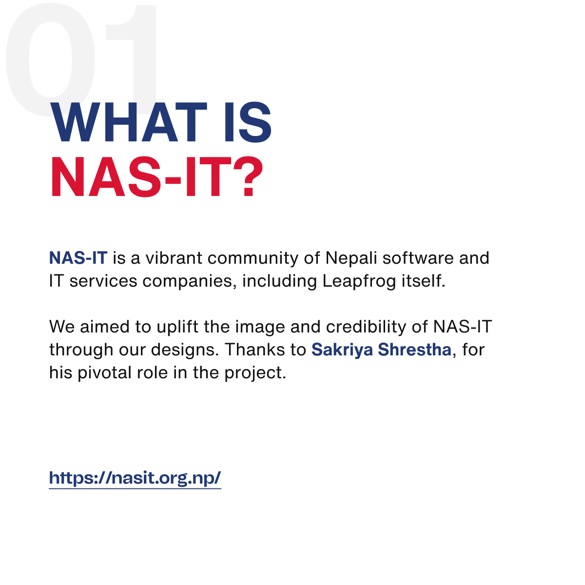 lfdesignteam's tweet photo. Last year, the Leapfrog Design team was given the exciting task of creating the logo and branding for the Nepal Association of Software &amp; IT Services Companies (NAS-IT). This is a vibrant community of Nepali software and IT services companies, including Leapfrog itself. https://t.co/BSuXx0ykUa