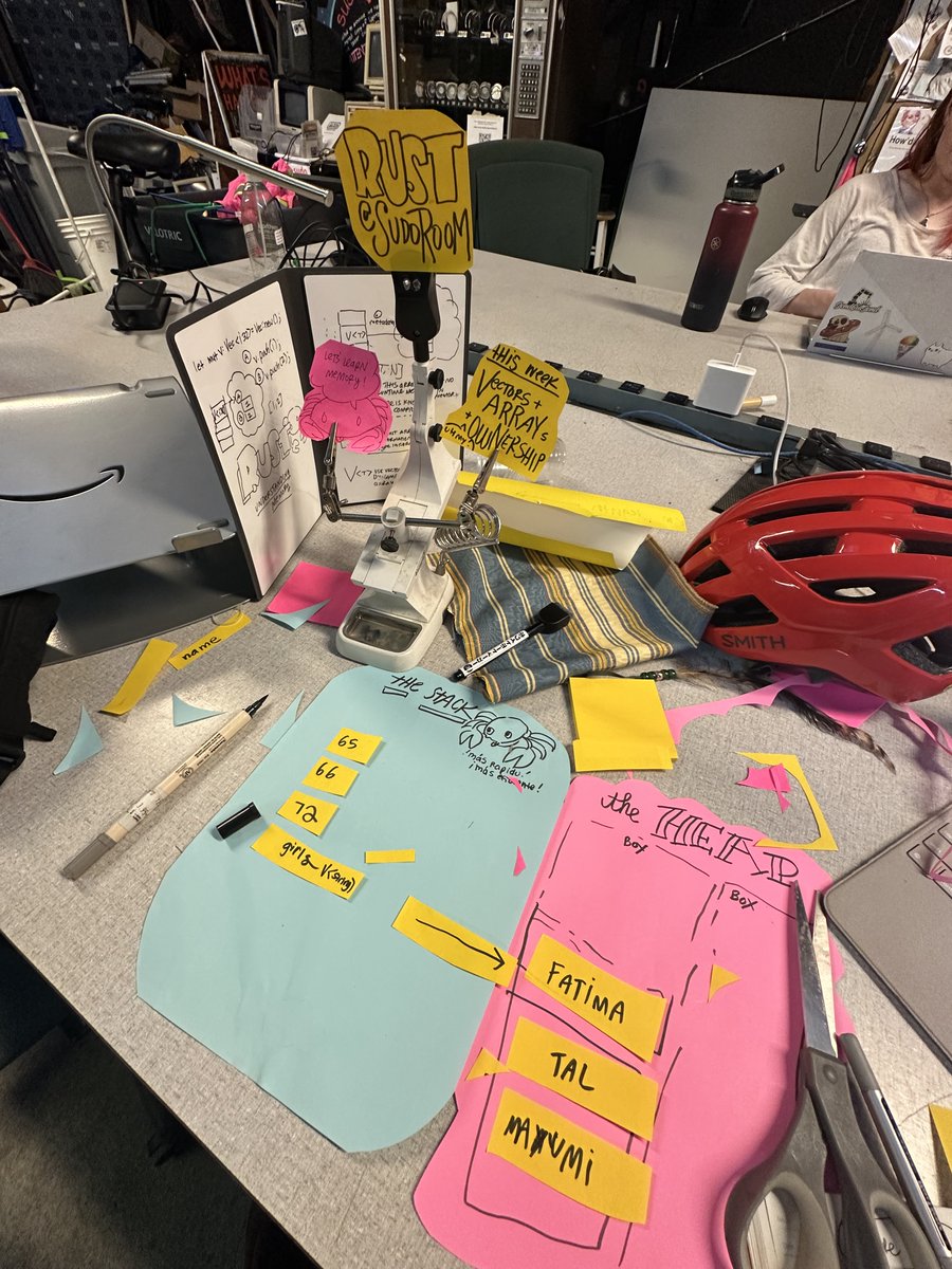 romyilano's tweet image. Tonight at @sudoroom was so fun. Learning rust is helping me understand #swiftprogramming memory management and computers. it is a lot more fun to just work things out with each other over whiteboards & creative projects.