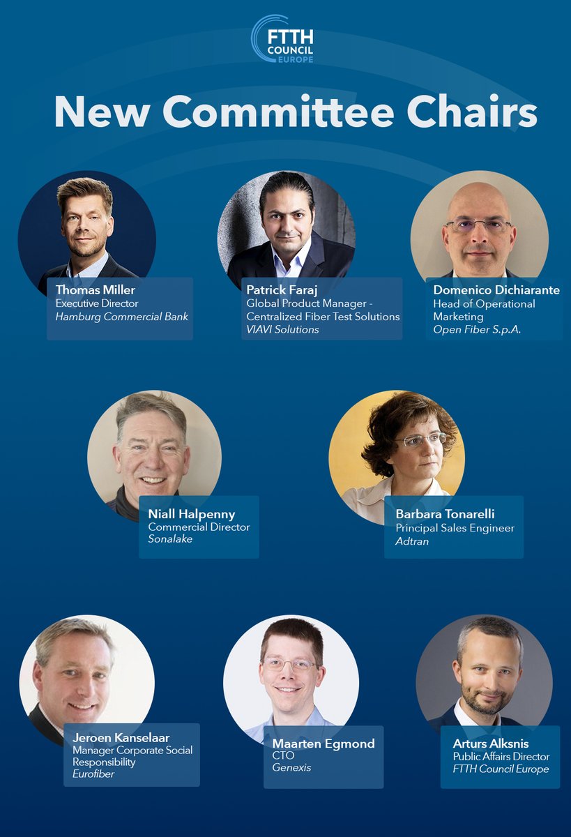 <a href="/FTTHCouncilEU/">FTTH Council Europe</a> ha eletto il nuovo Board e i Chair dei diversi comitati dell’organizzazione e siamo felici di annunciare che tra le nomine sono presenti Direttori e Manager di #OpenFiber. Un riconoscimento che testimonia il nostro impegno per diffondere la connettività Gigabit.