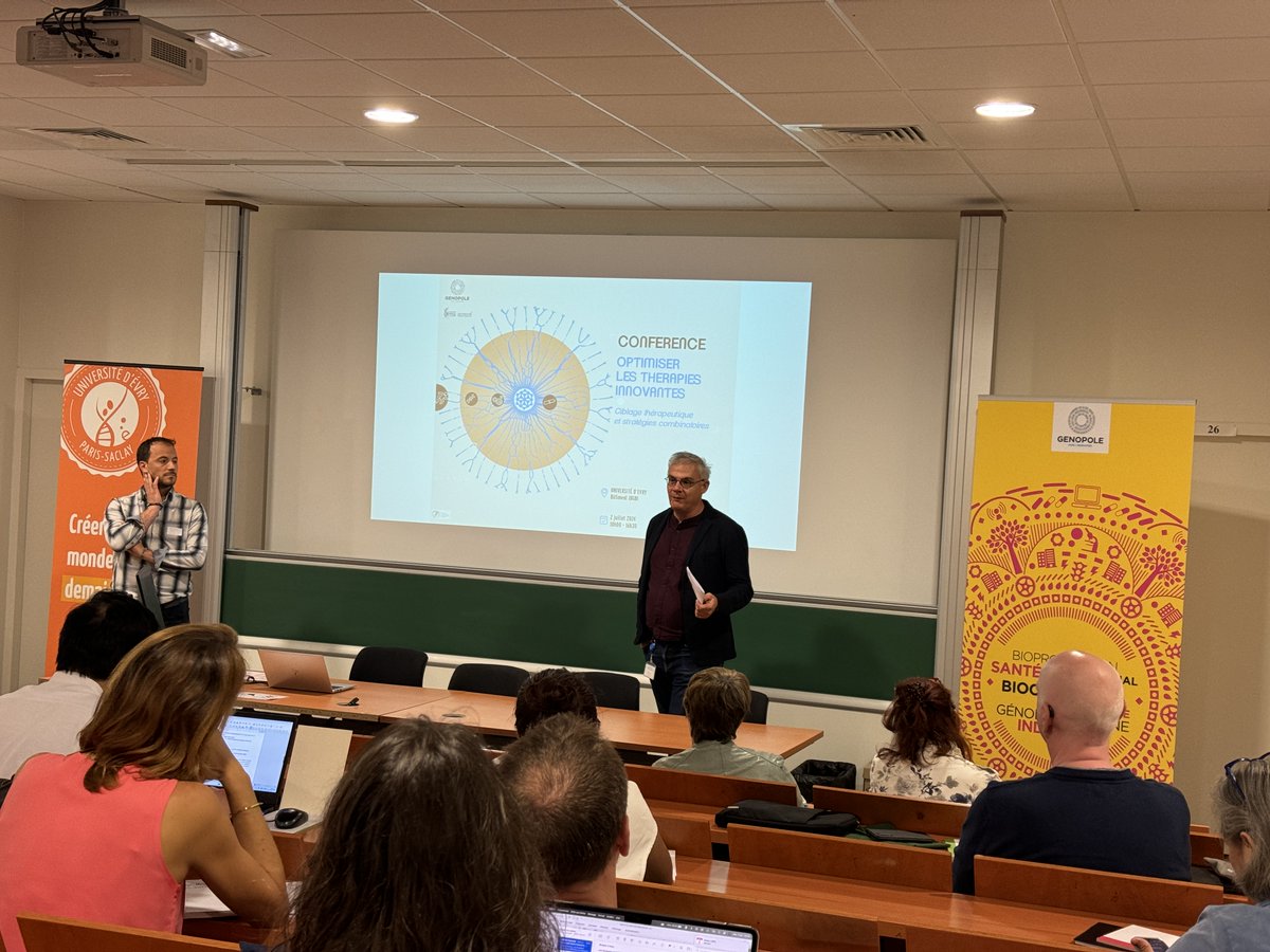 Genopole's tweet photo. Ouverture de la 3ème édition de la conférence thérapies innovantes et combinatoires organisée par
@Genopole @UnivEvry @UMR_LBEPS 
Quelles sont les techniques émergentes d'adressage ?  de ciblage  ? Quels sont les stratégies combinatoires  d'optimisation thérapeutique ?
Autant de questions qui seront discutées par les chercheurs et les entrepreneurs de la communauté génopolitaine rassemblés autour de cette thématique.
https://t.co/5rcgFGmvMF
@GenethonFr @umr8612 @CEA_Joliot ISTEM @UMR_LBEPS @UnivParisSaclay