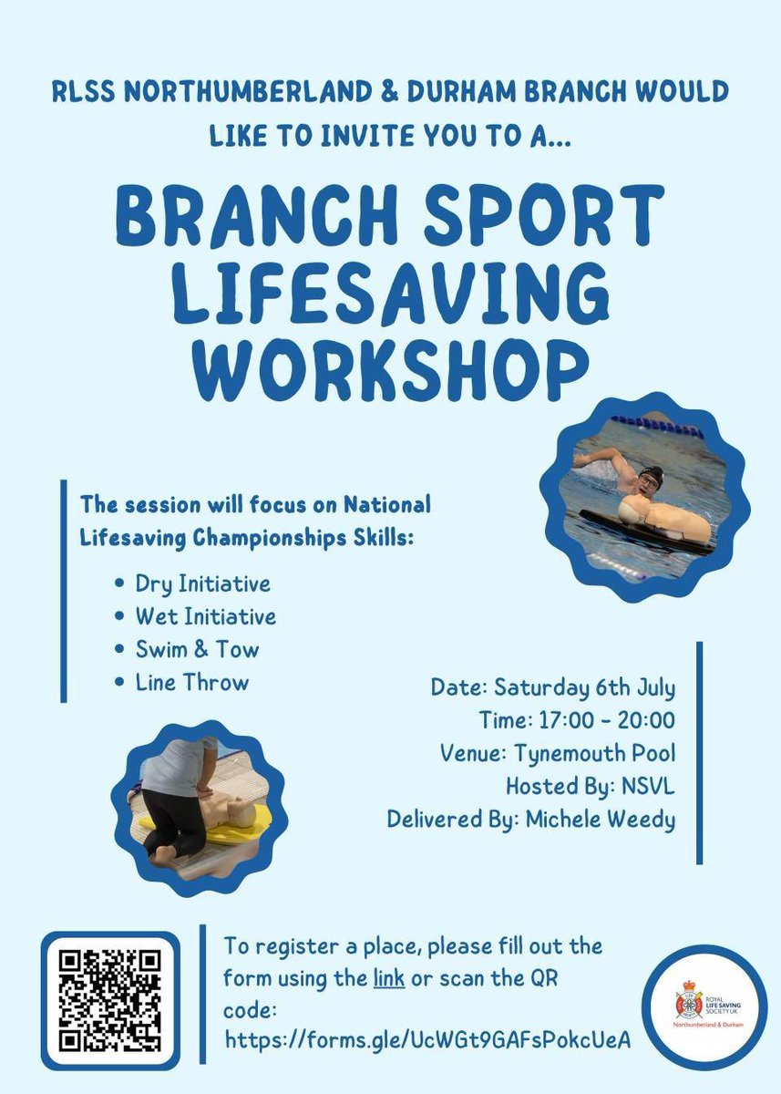 📢 LIFESAVING SPORT OPPORTUNITY 📢

🗓️ THIS SATURDAY
⏰ 17:00 - 20:00
📍 Tynemouth Pool

<a href="/RLSSUK/">Royal Life Saving Society UK - RLSS UK</a> 
<a href="/BLSClifeguards/">Blyth Lifeguards</a> 
<a href="/BlythSwimming/">Blyth Competitive Swimming</a> 
<a href="/NSVL_1998/">NSVL - Surf Life Saving: Tynemouth</a> 
<a href="/ssvlg1961/">SSVLG</a> 

#Lifesaving #LifesavingSport