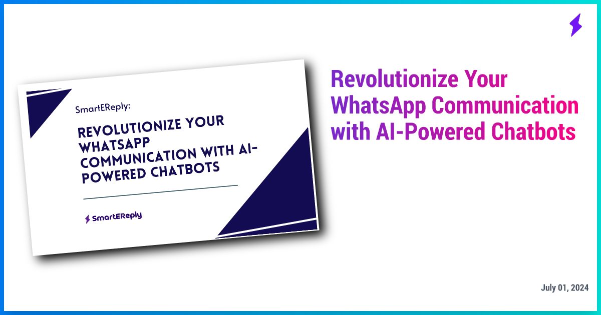 SmartEreplyNew's tweet image. 🚀 Revolutionize your WhatsApp communication with #SmartEReply! 🚀 Discover the best AI-powered chatbot for quick, engaging, and time-saving replies. Perfect for personal &amp;amp; business use. Learn more: [smartereply.com/blogs/revoluti… ] 
#SCOTUS  #Supreme Court  #Portugal  #Buildin public