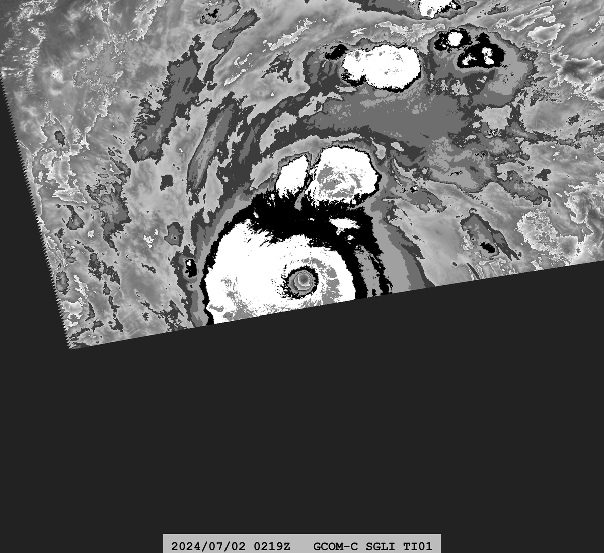 zeb199818's tweet photo. #02L Hurricane #BERYL
Satellite: #GCOMC #SGLI
Time : 2024/07/02 0219Z
Eye Temp (IR) : 22.607 °C
250-m resolution https://t.co/wHjNQO3dK5