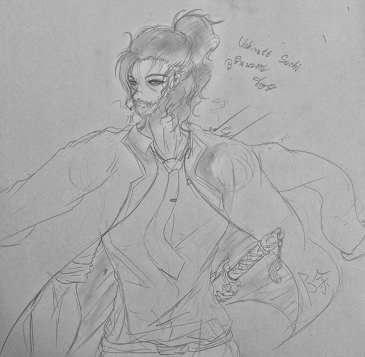 #TMG_AU #Tenmongarasu
#ง่วง
" หนุ่มสาวดีจังนะ "
ชื่อ : อูชินนะตะ โซชิ
เพศ : ชาย
อายุ : 49 ปี
สูง : 194 ซม.
หนัก : 72 กก.
หน่วย : ปราบปราม
อาวุธ : คาตานะ