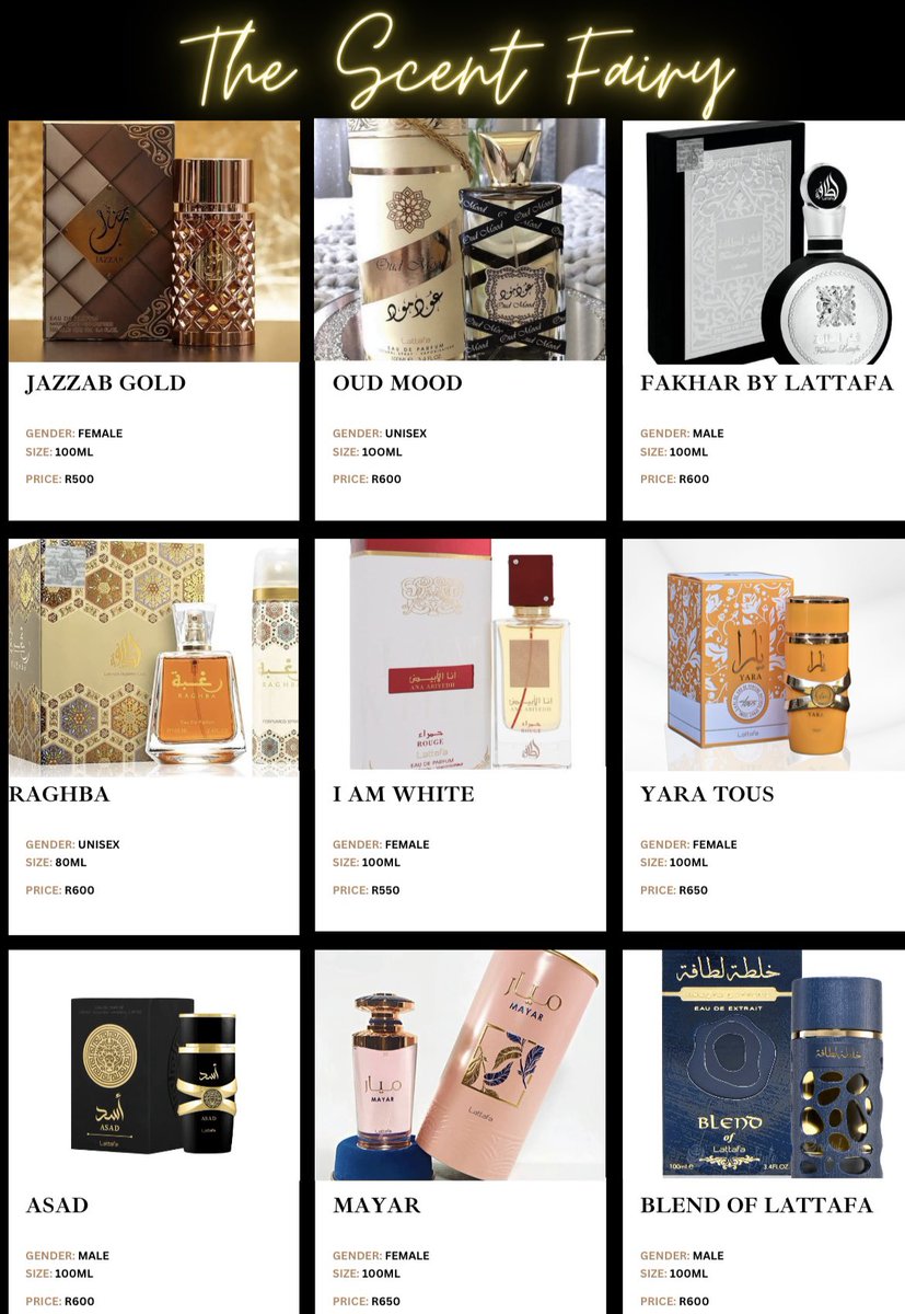 AnnetteSkosana's tweet photo. Shop your favourite scent with The Scent Fairy 🧚🏽‍♂️ 

Thank you for your continued support besties. Please WhatsApp me for orders 0767417067 or DM me. @2022AFRICA #GirlTalkZA https://t.co/r4SSyqn6qd