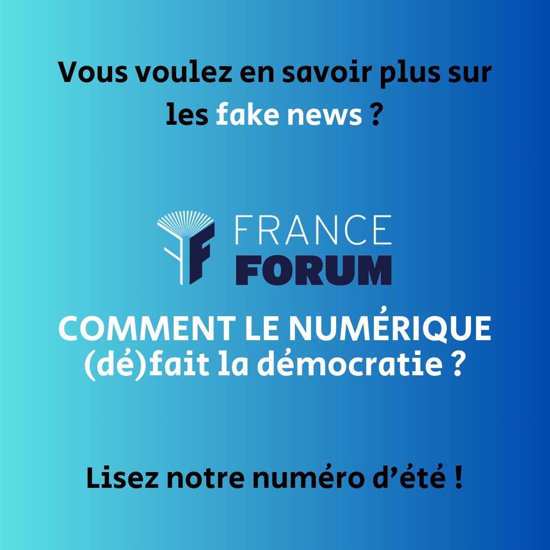 France Forum (@revuefforum) on Twitter photo 📢Lecture d'été, avant, pendant et après les élections : "Comment le #numérique (dé)fait la #démocratie", le nouveau n° de #FranceForum réfléchit aux bons et mauvais usages du numérique au service ou aux dépens de nos démocraties📲franceforum.eu <a href="/jnbarrot/">Jean-Noël Barrot</a> <a href="/Marina_Ferrari/">Marina Ferrari</a> 📢Lecture d'été, avant, pendant et après les élections : "Comment le #numérique (dé)fait la #démocratie", le nouveau n° de #FranceForum réfléchit aux bons et mauvais usages du numérique au service ou aux dépens de nos démocraties📲franceforum.eu <a href="/jnbarrot/">Jean-Noël Barrot</a> <a href="/Marina_Ferrari/">Marina Ferrari</a>