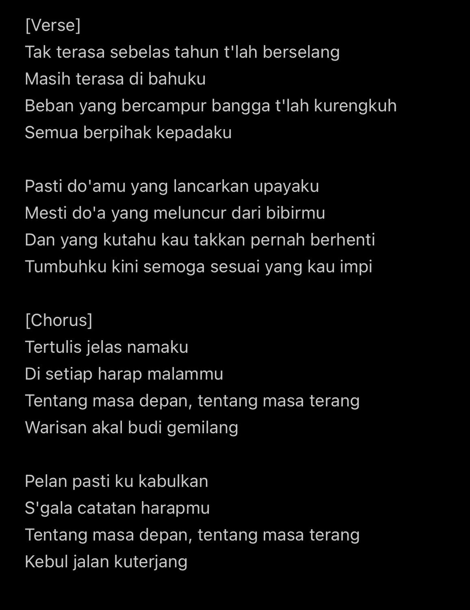 perunggu__'s tweet photo. "Gemilang" insya Allah bakal dibawain terus selama #BesokHariSeninTour2024. Liriknya kami taro dibawah sini. Siapa tau mau ikutan nyanyi. ⬇️ https://t.co/Sngw7kw6ca
