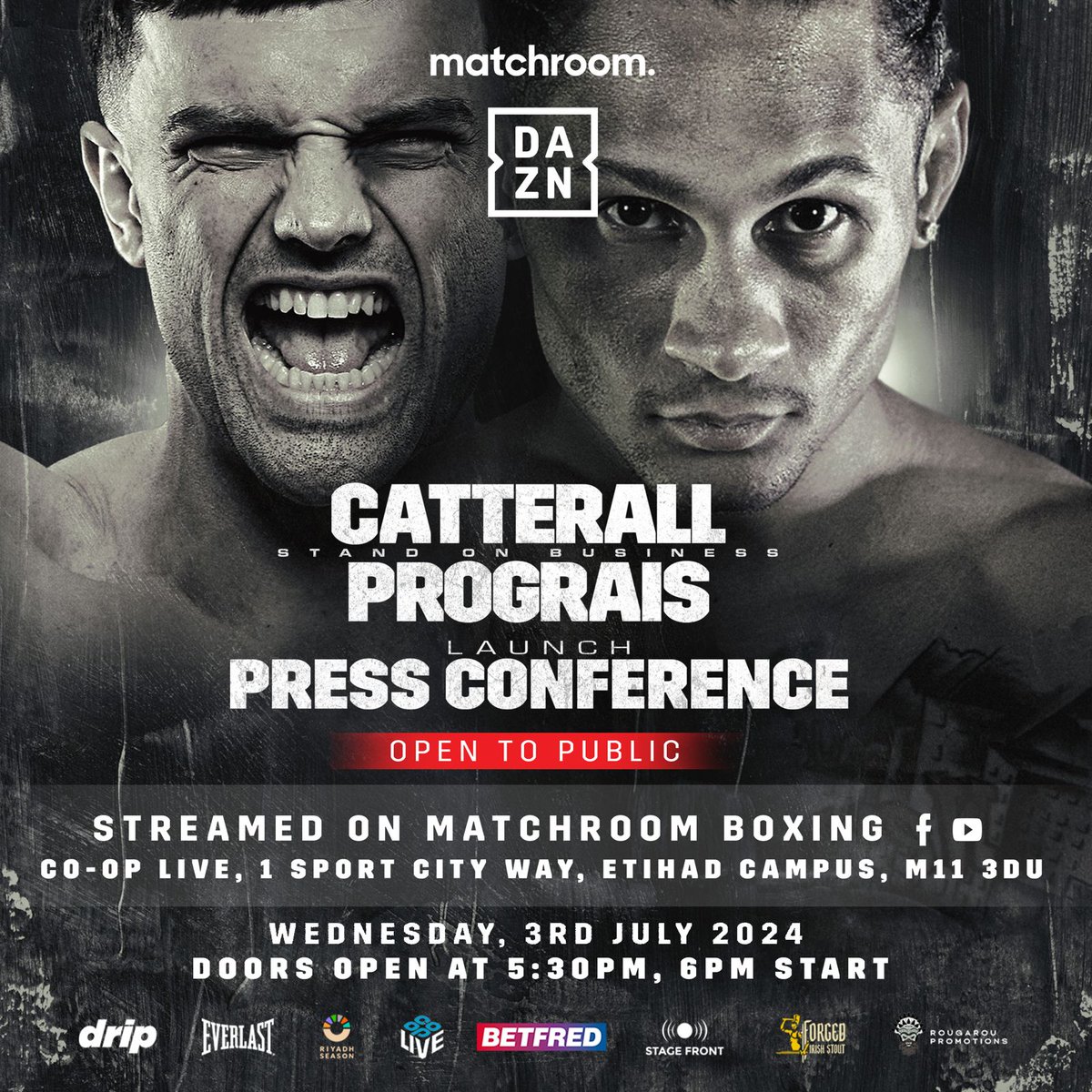 Matchroom Boxing (@matchroomboxing) on Twitter photo 🎙️ 𝗢𝗽𝗲𝗻 𝗧𝗼 𝗧𝗵𝗲 𝗣𝘂𝗯𝗹𝗶𝗰 🎙️ <a href="/jack_catt93/">Jack Catterall</a> <a href="/RPrograis/">Rougarou</a>
Join us at <a href="/TheCoopLive/">Co-op Live</a> for a 6pm start on Wednesday for the #CatterallPrograis launch press conference 🍿 🎙️ 𝗢𝗽𝗲𝗻 𝗧𝗼 𝗧𝗵𝗲 𝗣𝘂𝗯𝗹𝗶𝗰 🎙️ <a href="/jack_catt93/">Jack Catterall</a> <a href="/RPrograis/">Rougarou</a>
Join us at <a href="/TheCoopLive/">Co-op Live</a> for a 6pm start on Wednesday for the #CatterallPrograis launch press conference 🍿