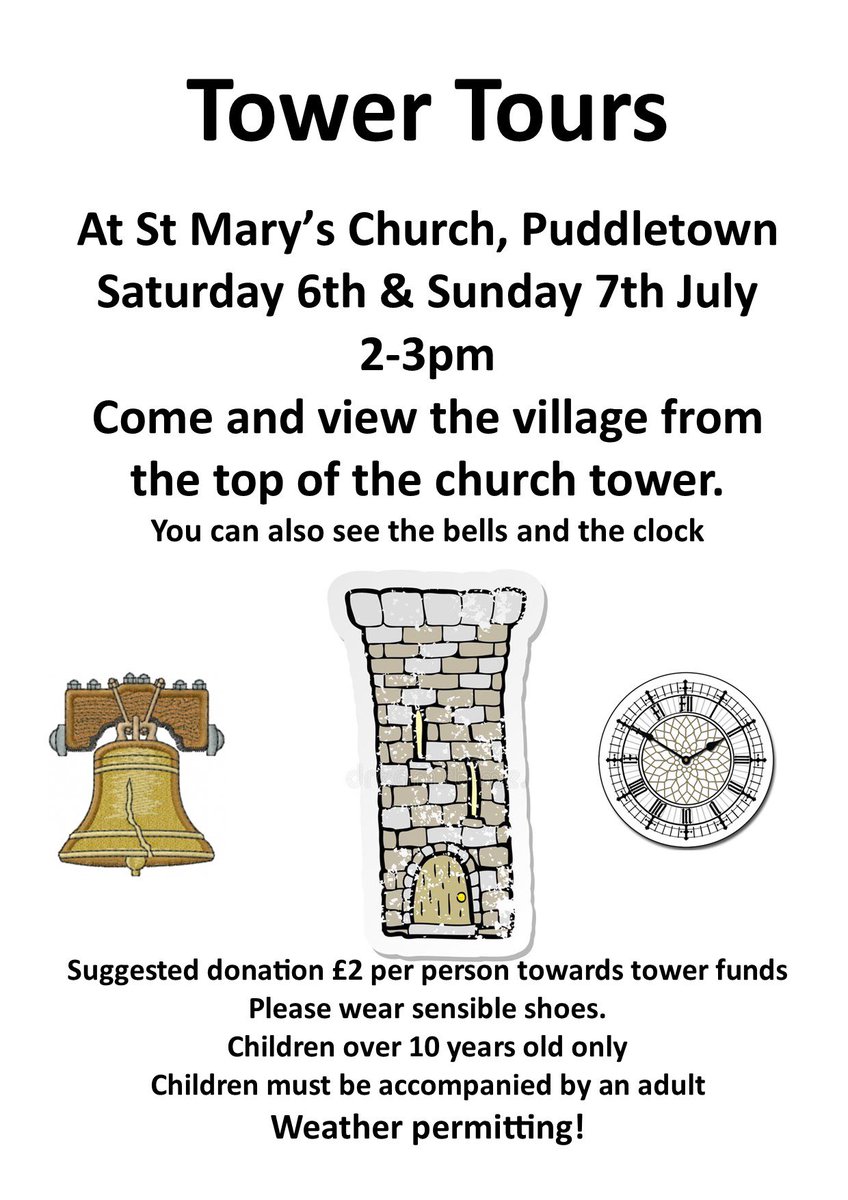 ME_Mum's tweet photo. Flower Festival, Tower Tours, and Hymns &amp; Pimms this coming weekend (6th &amp; 7th July) at St Mary’s Church, Puddletown.

Parking available at Puddletown Surgery (DT2 8FY) from midday on Saturday.

All welcome! https://t.co/rwHlBUZGjw