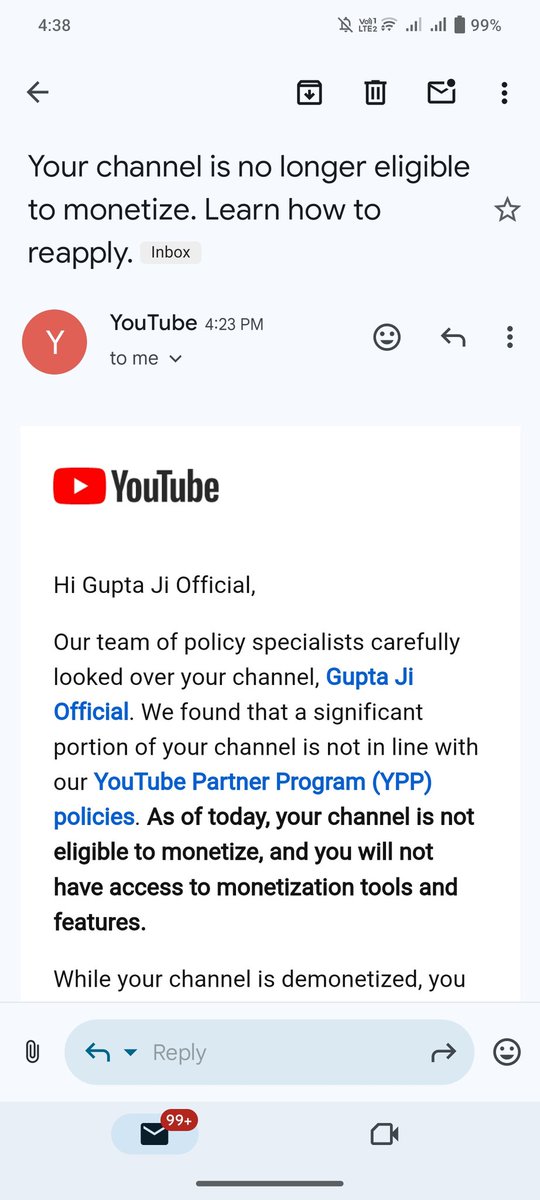 Gupta_Ji_27's tweet photo. Hello @TeamYouTube @YouTubeCreators Yesterday My Channel Got Demonetised The Reason Given Was Reused Content I Made The Appeal Video With Proper Explanation That My Content Was Not Reused And Your Team Without Seeing The Appeal Video Rejected It
Link : https://t.co/GqUYJzG5bl https://t.co/x45WUdQQoJ
