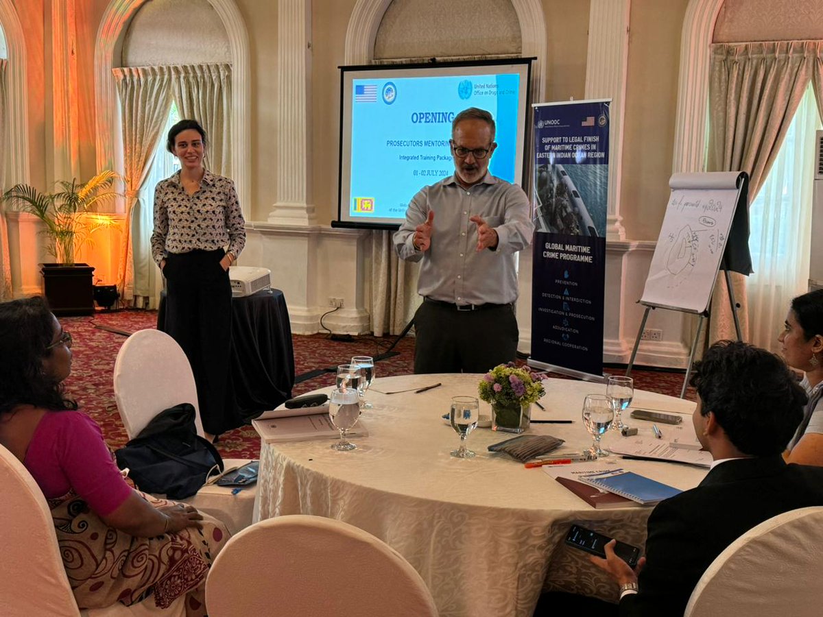 UNODC_BMB's tweet photo. 🔔As part of #ITP, @UNODC_MCP is conducting a Prosecutors Mentoring Training in #SriLanka🇱🇰to assist them in getting familiar with;
🌊criminal aspects of the law of the sea
📄case preparation 
🧑‍⚖️pre-trial consultations &amp; legal drafting
Funded by @StateINL🇺🇸
#BorderManagement https://t.co/85a3U52o52