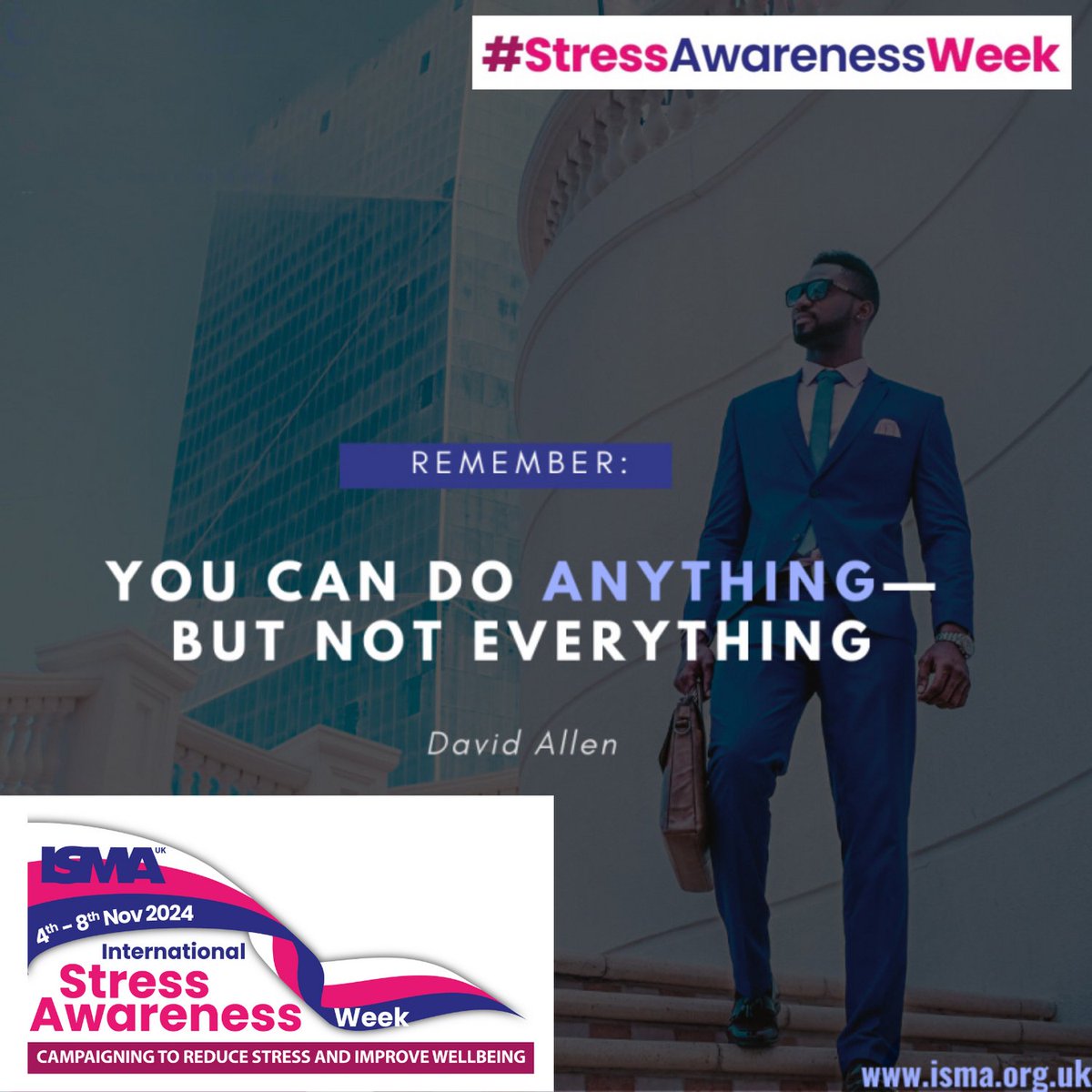 ISMA_UK's tweet photo. How many assignments do you have on your list for today?
Can you do them all?
Take a deep breath, set your priorities and make sure to put your mental health first
#ISMA
#ISMAuk
#stress
#stressawareness 
#stressawarenessday
#stressawarenessweek
#worklifebalanc
#mentalhealth https://t.co/0TJYBM0ao8
