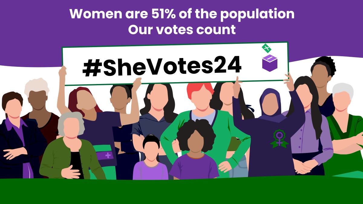 96 years ago today women won the right to vote on the same terms as men. With 2 days until the election we want to be heard. We are 51% of the population and our votes will be critical in deciding the election outcome. Read our joint letter: bit.ly/45MfLBi #SheVotes24