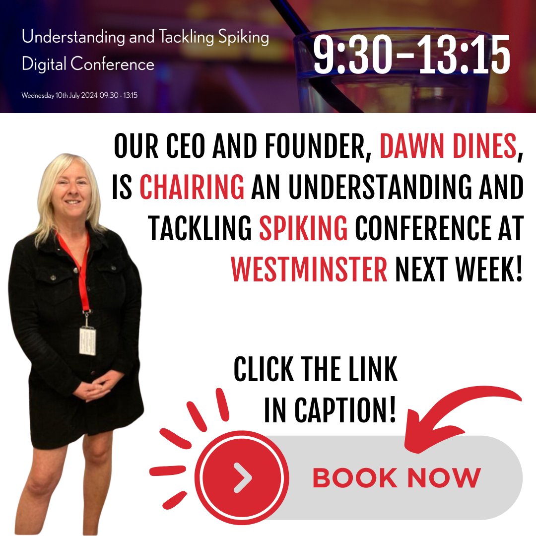 StampOutSpiking's tweet photo. 🔊 We're excited to announce that our CEO and Founder, Dawn Dines, will be chairing the Westminster Understanding and Tackling Spiking Digital Conference next Wednesday at 9:30!

https://t.co/G4s6oTDfcL

#westminsterinsight #stampoutspiking #spiking #endspiking #ISOSD #ISOSM https://t.co/AaA8V6L4rV