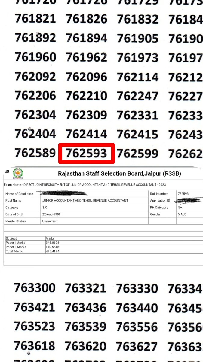 SID29603938823's tweet photo. Paper 1 = 76.66%
Paper 2 = 33.23 %

Sir notification me relaxation upto 5%(SC/ST) 
If seats vacant ( कार्मिक विभाग नियम)

1. Final me ye bacha select hoga kya??
Ya 35,35,40%(general rule) se pass hone vaale bache ko preference milegi?

2. ME vaale bi SC/ST ki seats par select hue https://t.co/EgLLwpTkJJ