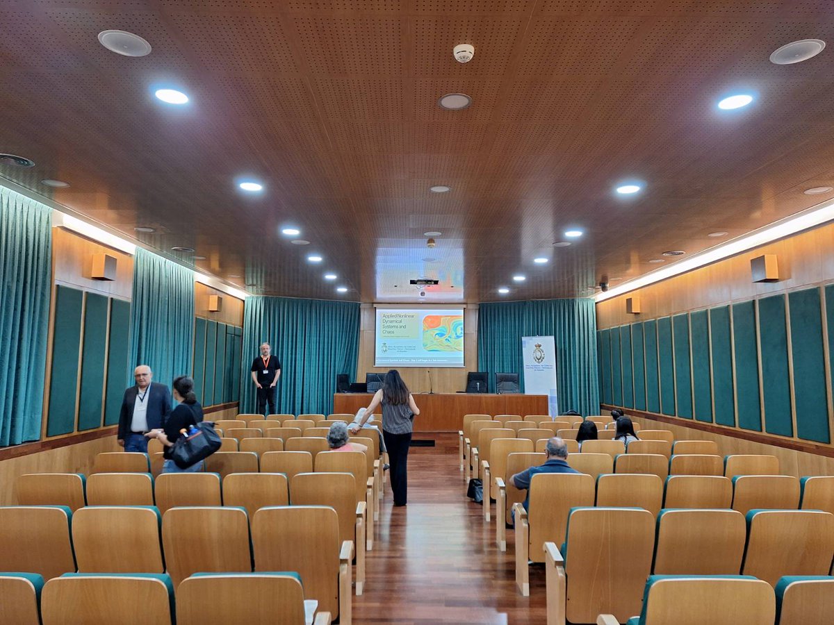 Malcolm Hillebrand (@the_chaotician) on Twitter photo Day two begins of "Applied Nonlinear Dynamical Systems and Chaos" in honour of Stephen Wiggins' 65th birthday, at the beautiful <a href="/RACiencias/">RACiencias</a> in Madrid. It is quite inspiring to see all the research that has been influenced and guided by such a humble, excellent scientist! #andsc24 Day two begins of "Applied Nonlinear Dynamical Systems and Chaos" in honour of Stephen Wiggins' 65th birthday, at the beautiful <a href="/RACiencias/">RACiencias</a> in Madrid. It is quite inspiring to see all the research that has been influenced and guided by such a humble, excellent scientist! #andsc24