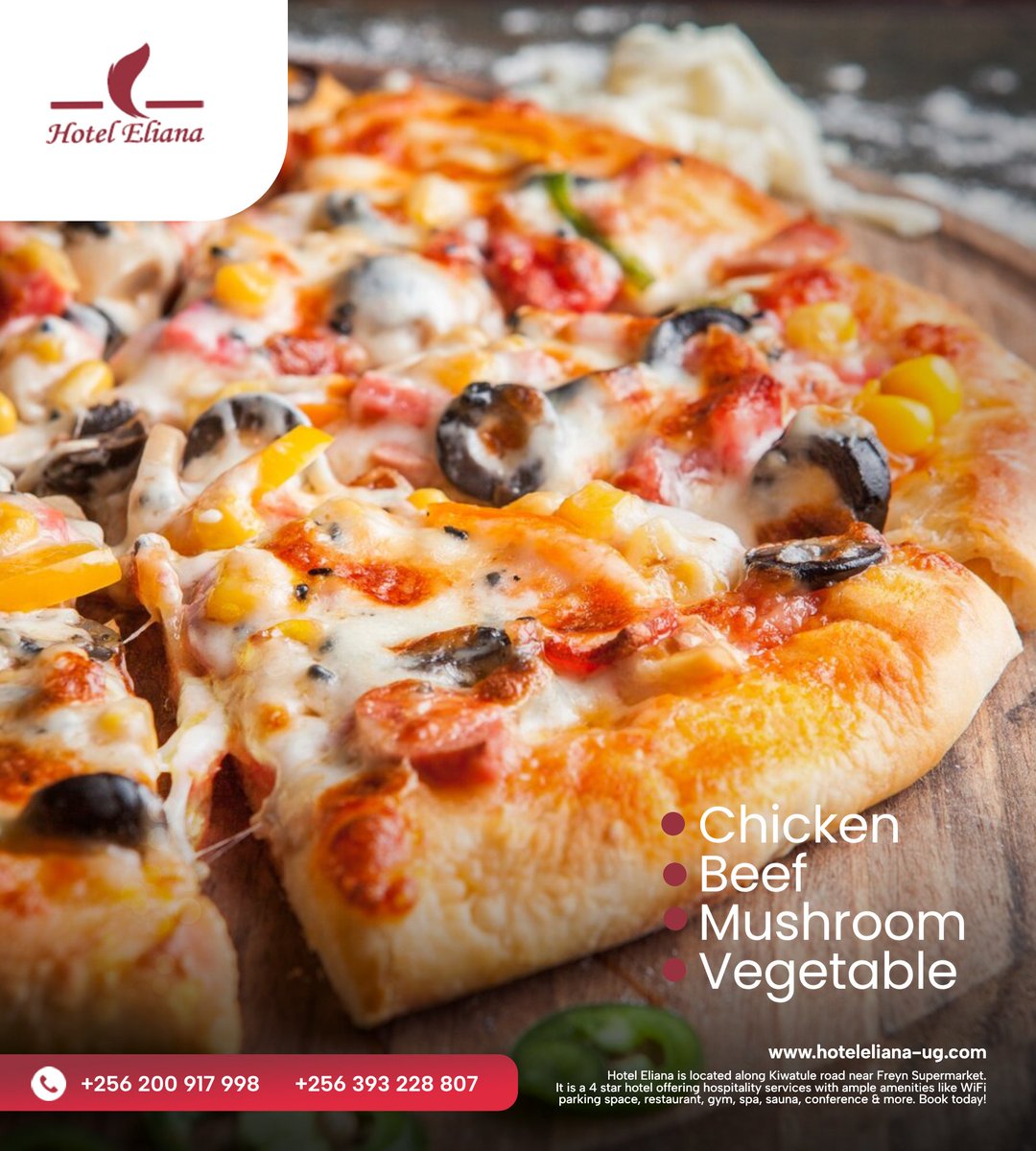ug_eliana's tweet photo. Tuesdays just got twice as tasty!π
Gather the crew and dive into the Pizza extra at Hotel Eliana every Tuesday. Buy 1, get 1 Free! #PizzaDiscount #HotelEliana #TastyTuesday https://t.co/LA3jWaH6Kw